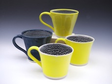Volcanic Yellow and Storm Blue mugs