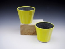Volcsnic Yellow fluted beakers